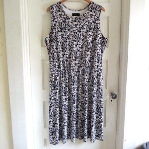Salon Studio Black & White Floral Midi Dress XL
